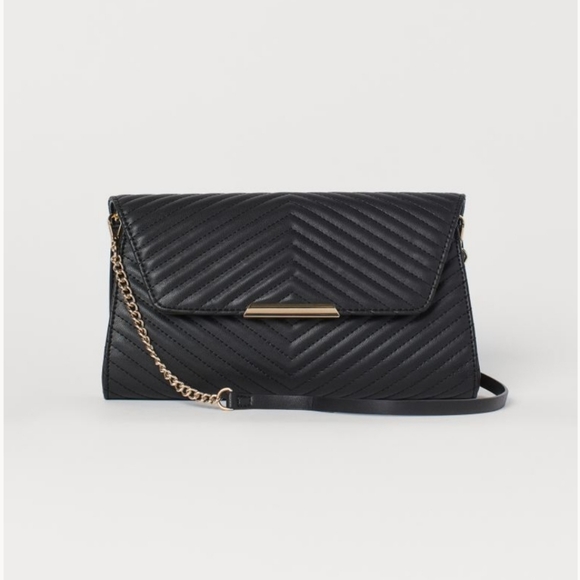 H&M Bags Clutch Bag In Faux Leather Narrow Shoulder Strap In Faux Leather And Metal Chain